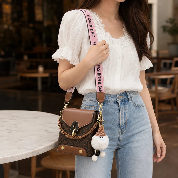 Women's Patterned Crossbody Bag - Compact Hip Carrier
