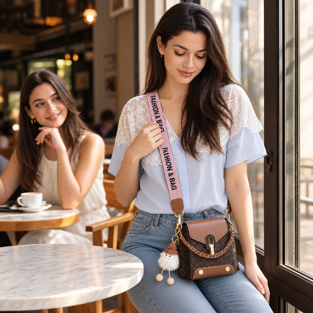 Women's Patterned Crossbody Bag - Compact Hip Carrier