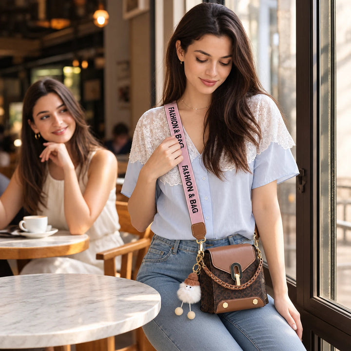 Women's Patterned Crossbody Bag - Compact Hip Carrier