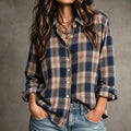 Women's Plaid Button-Front Blouse - Relaxed Fit