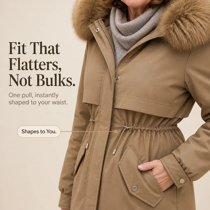 Women's Plush-Lined Mid-Length Parka – Slim Fit