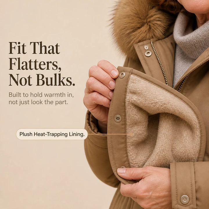 Women's Plush-Lined Mid-Length Parka – Slim Fit