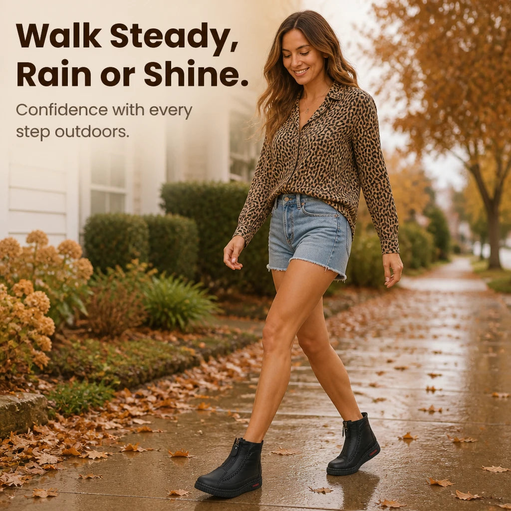 Women's Plush-Lined Zip-Up Ankle Boots - Warm Winter Casual