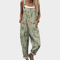 Women's Printed Jumpsuit - Relaxed Fit Overalls