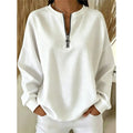 Women's Quarter-Zip High-Neck Sweatshirt - Relaxed Comfort
