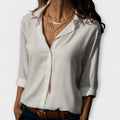 Women's Refined Button-Up Blouse - Timeless Elegance