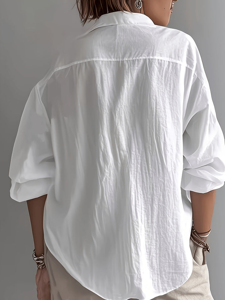 Women's Relaxed Collared Blouse - Effortless Elegance