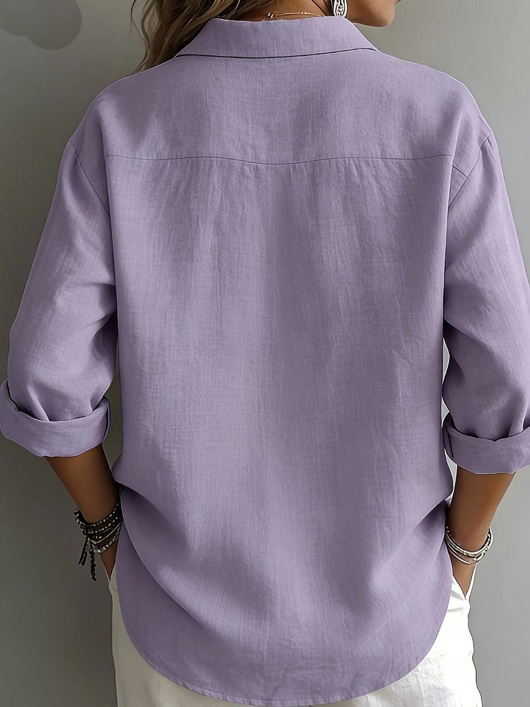 Women's Relaxed Collared Blouse - Effortless Elegance