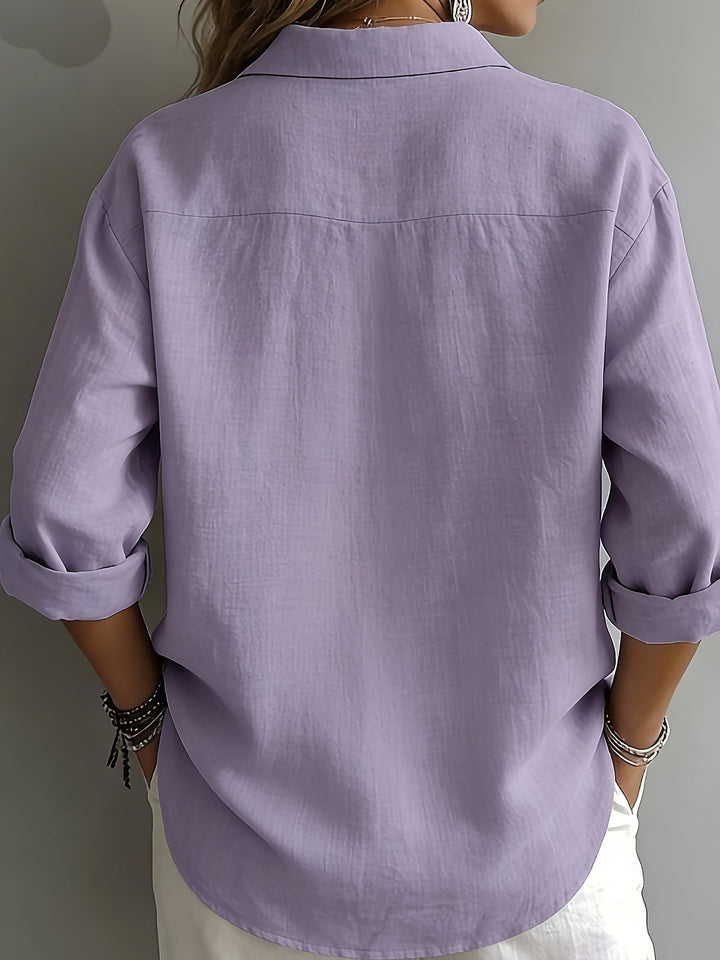 Women's Relaxed Collared Blouse - Effortless Elegance