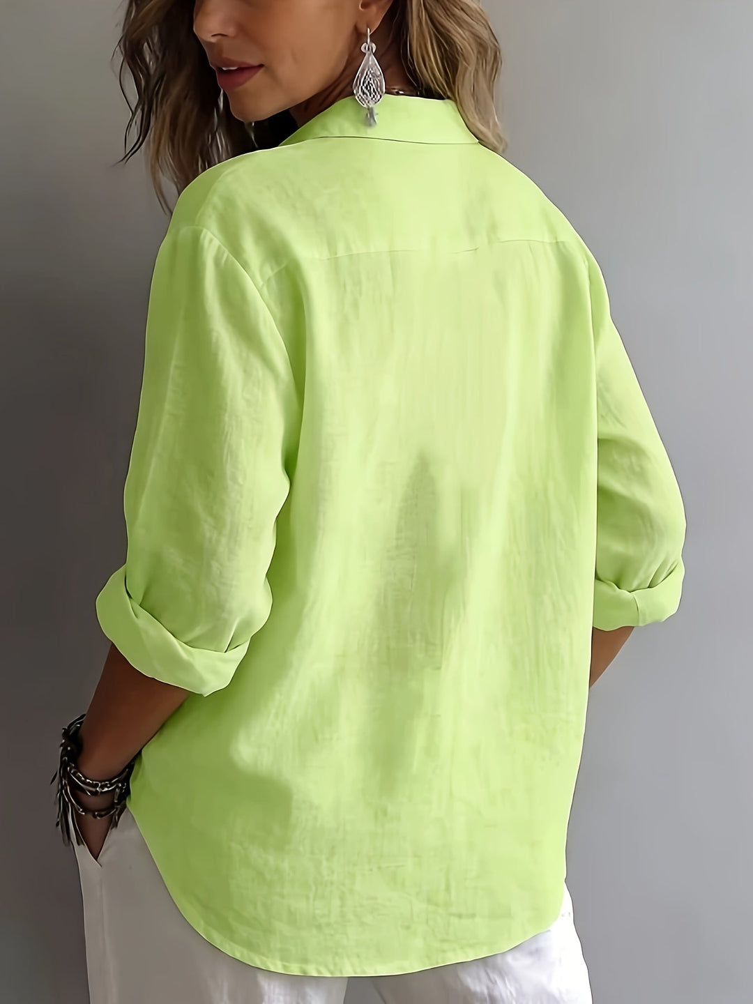 Women's Relaxed Collared Blouse - Effortless Elegance