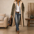 Women's Reversible Hooded Longline Puffer Coat - Two-Sided Winter Esse