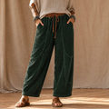 Women's Ribbed Corduroy Lantern Pants - Relaxed Fit