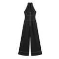 Women's Sculpted Halter Jumpsuit - Wide Leg