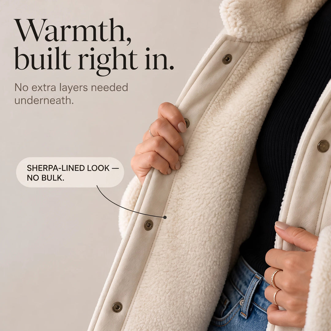 Women's Shearling-Trim Suede Jacket - Cozy Layering