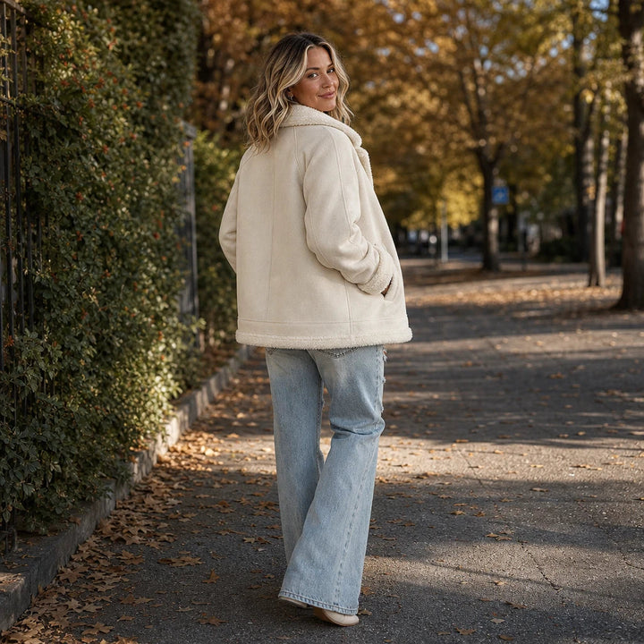Women's Shearling-Trim Suede Jacket - Cozy Layering