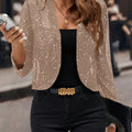 Women's Shimmer Cropped Jacket - 3/4 Sleeve