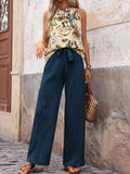 Women's Sleeveless Two-Piece Set - Relaxed Fit Top & Pants