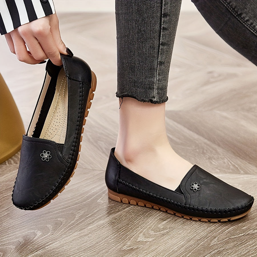 Women's Soft Slip-On Loafers in black, Effortless Comfort & Style