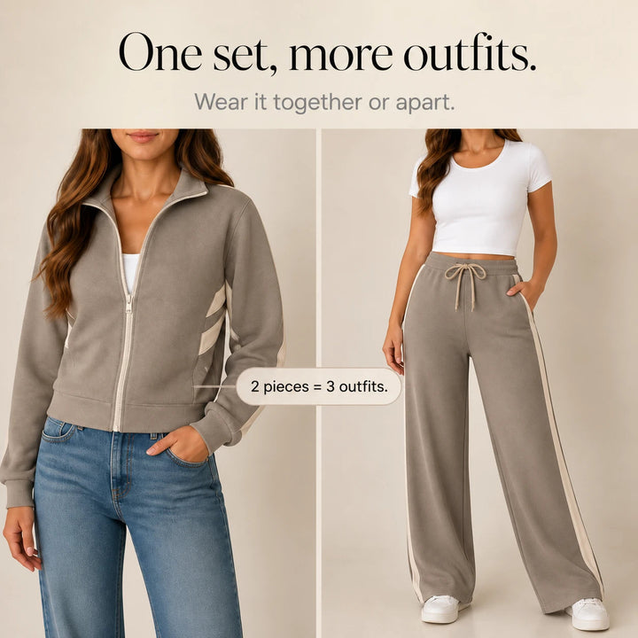 Women's Striped Lounge Set - Coordinated Two-Piece