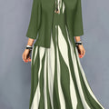 Women's Two-Piece Dress Set with Jacket - Elegant Flowing Design