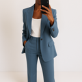 Women's Two-Piece Suit Set - Tailored Blazer & Trousers