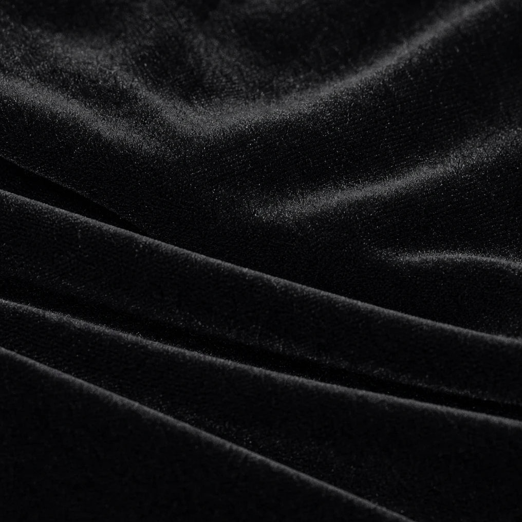 Women's Velvet-Look Midi Dress with Bow Detail - Off-Shoulder
