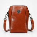 Women's Vintage Mini Crossbody Bag - Compact Leather