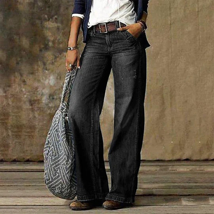 Women's Vintage Wide-Leg Jeans in gray, Timeless Comfort