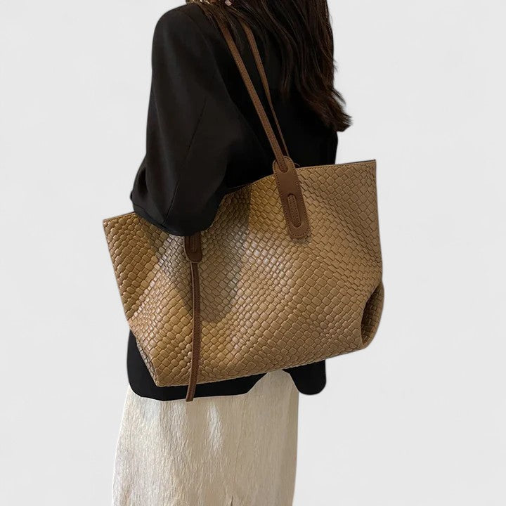 Women's Woven Tote Bag - Elegant Everyday Carryall