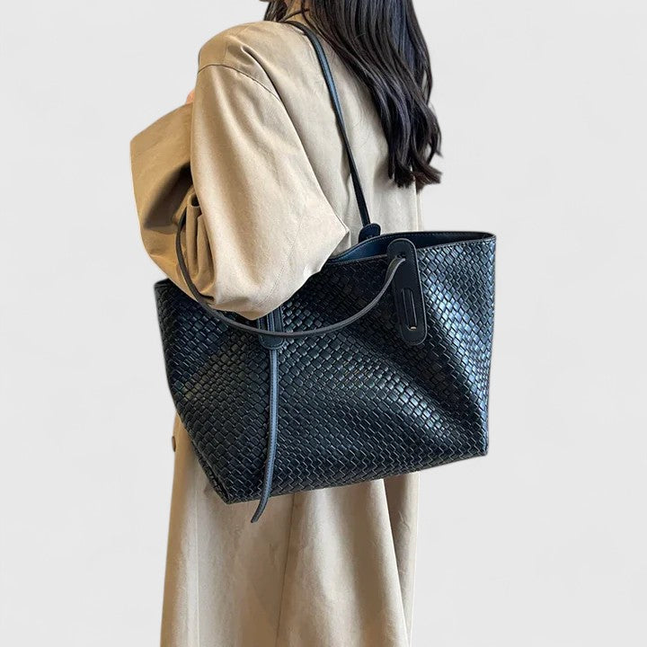 Women's Woven Tote Bag - Elegant Everyday Carryall