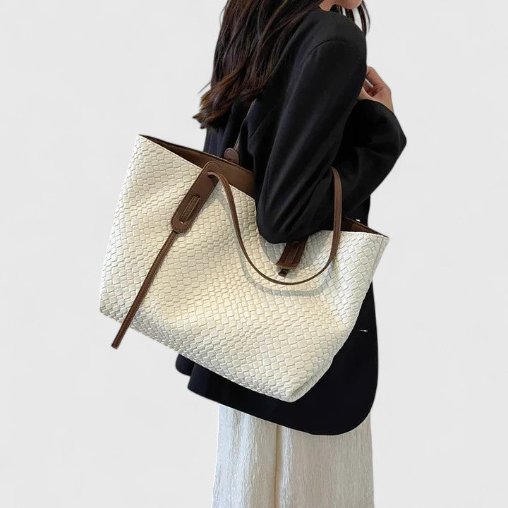 Women's Woven Tote Bag - Elegant Everyday Carryall