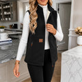 Women's Zip-Front Padded Vest - High Collar Sleeveless Layer